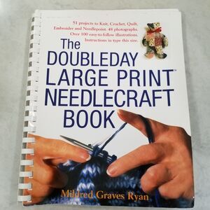 Doubleday Large Print Needlecraft Book 1998 – Knit Crochet Quilt vintage